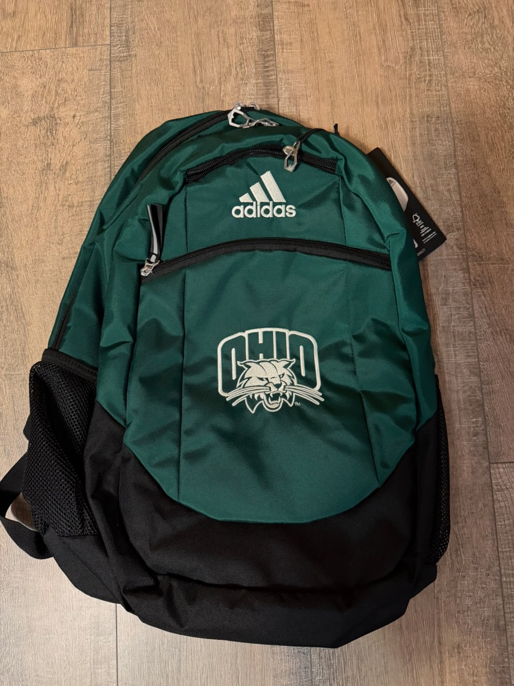 adidas Men's Dark Green and Black Logo Backpack
